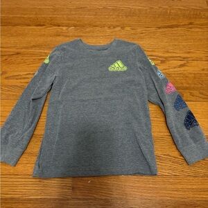 Adidas Kids Grey Long Sleeve Shirt Size 7